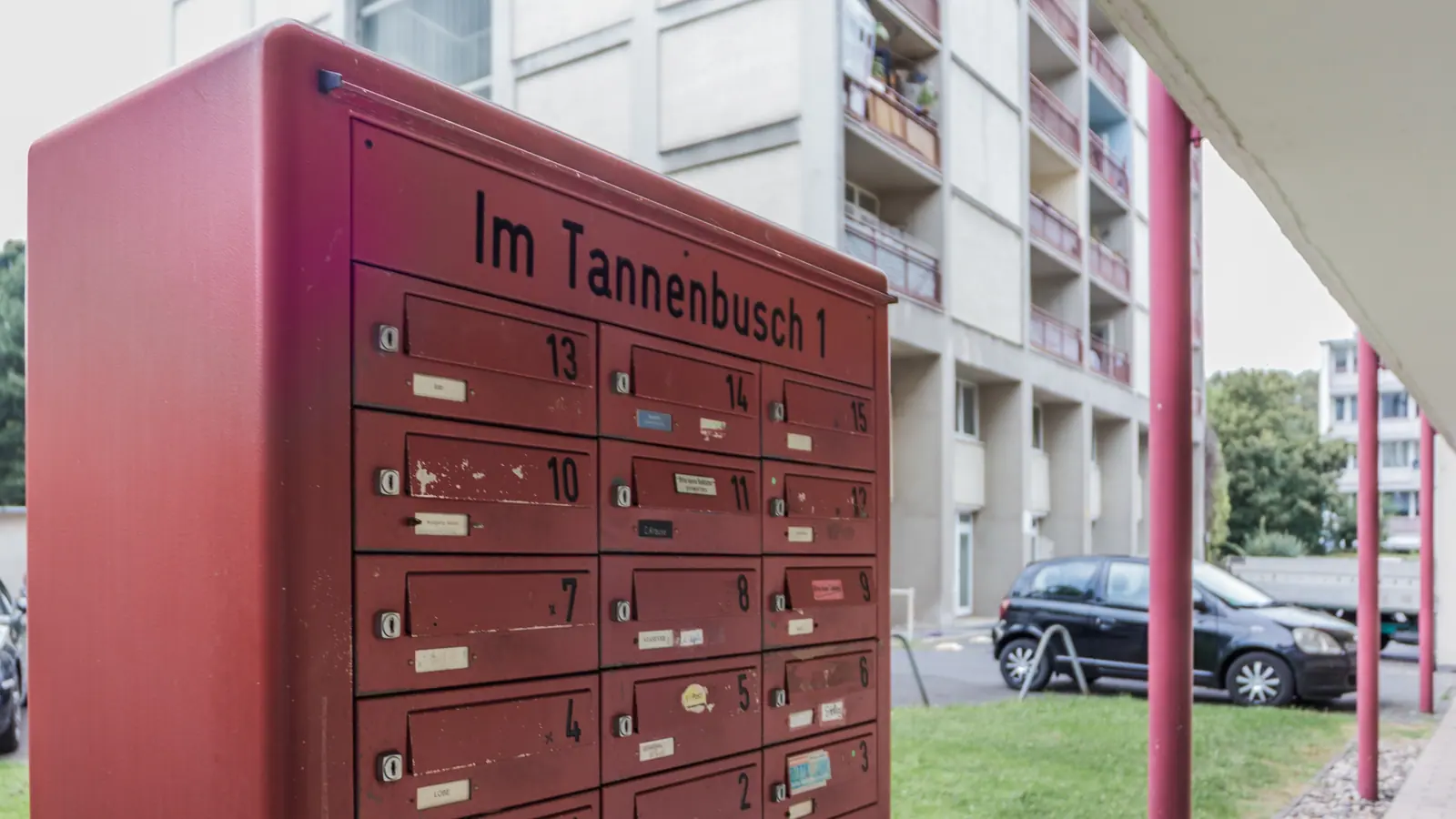 Briefkastenanlage eines Wohnhauses
